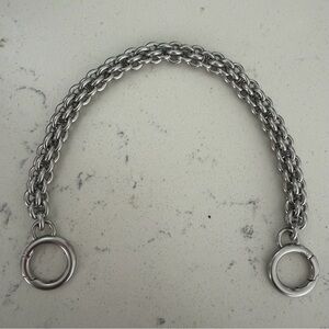 Chrome Silver Short Handbag Decorative Chain